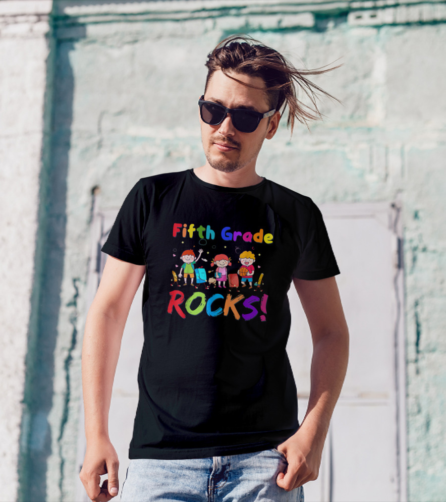 Fifth Grade Rocks Back To School Teacher Kids Colorful Fun T-Shirt