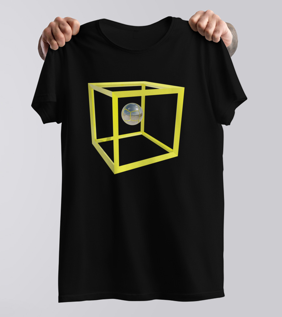 Floating Sphere In Yellow Cube Structure T-Shirt