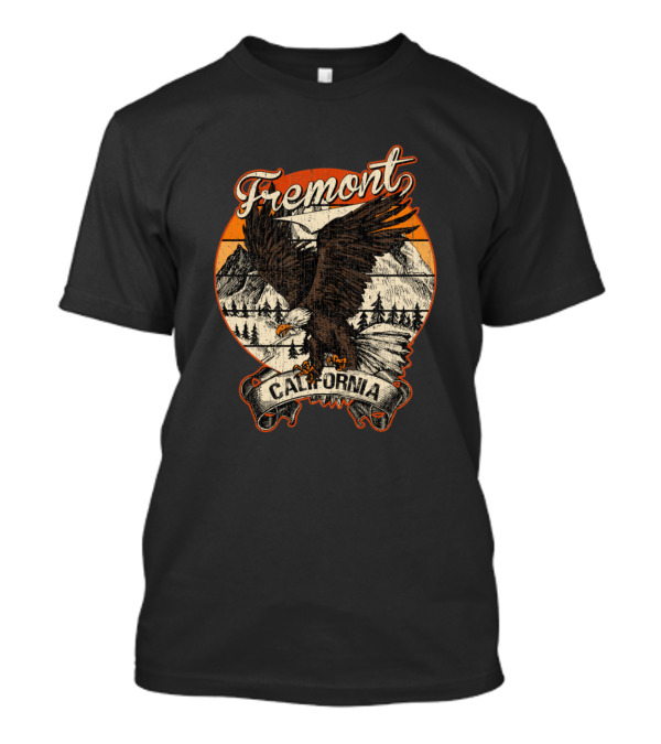 Fremont California Bald Eagle Retro Vintage Aesthetic Mountains T-Shirt