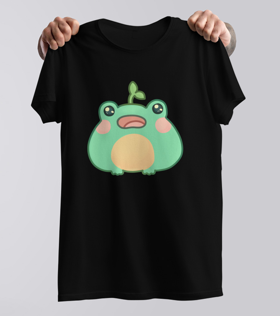 Froggy Friend Kawaii Plant Sprout T-Shirt