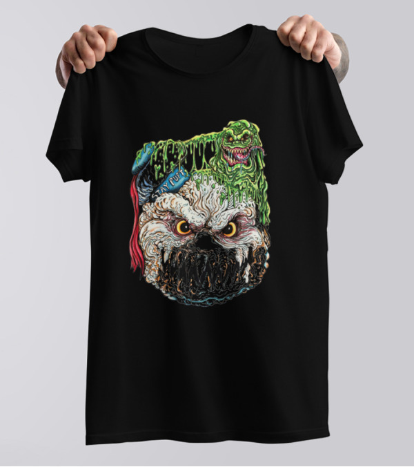 Stay Puft Ghost Marshmallow Slimer Monster Face T-Shirt