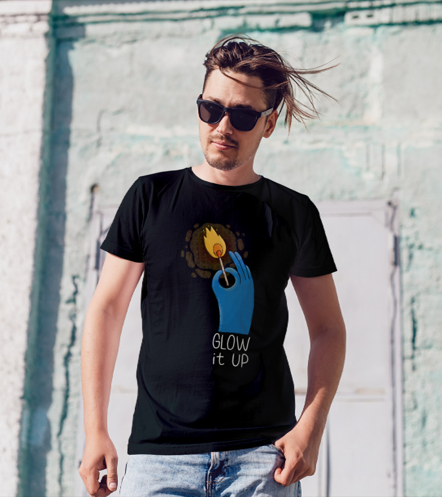 Glow It Up Matchstick In Blue Glove T-Shirt