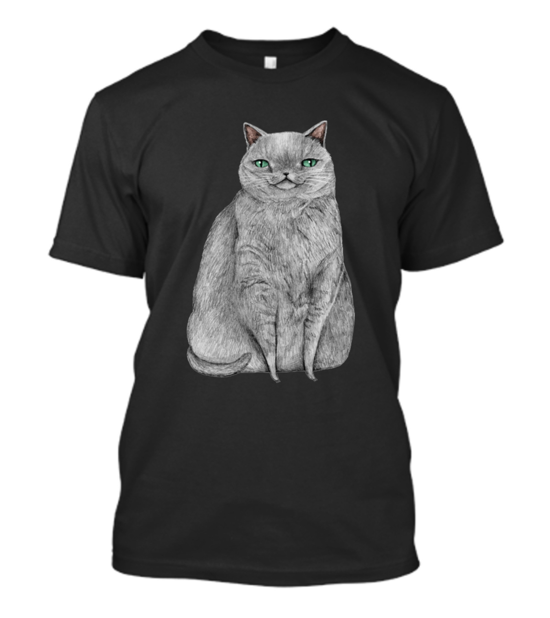 Grey Cat With Green Eyes T-Shirt