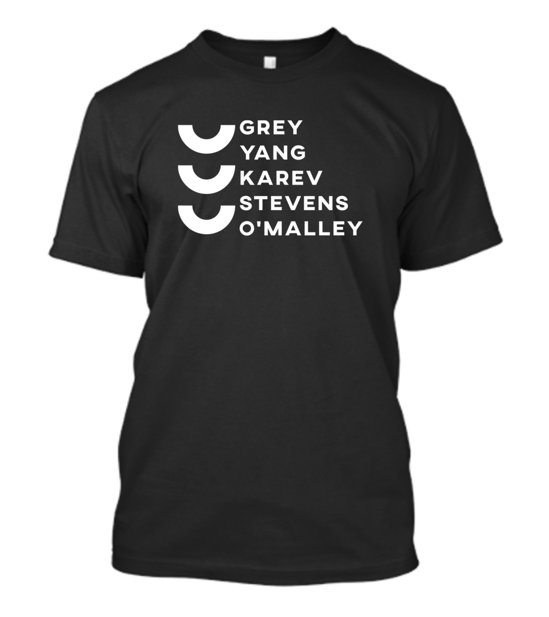 Grey Yang Karev Stevens O'Malley Iconic Character Names T-Shirt
