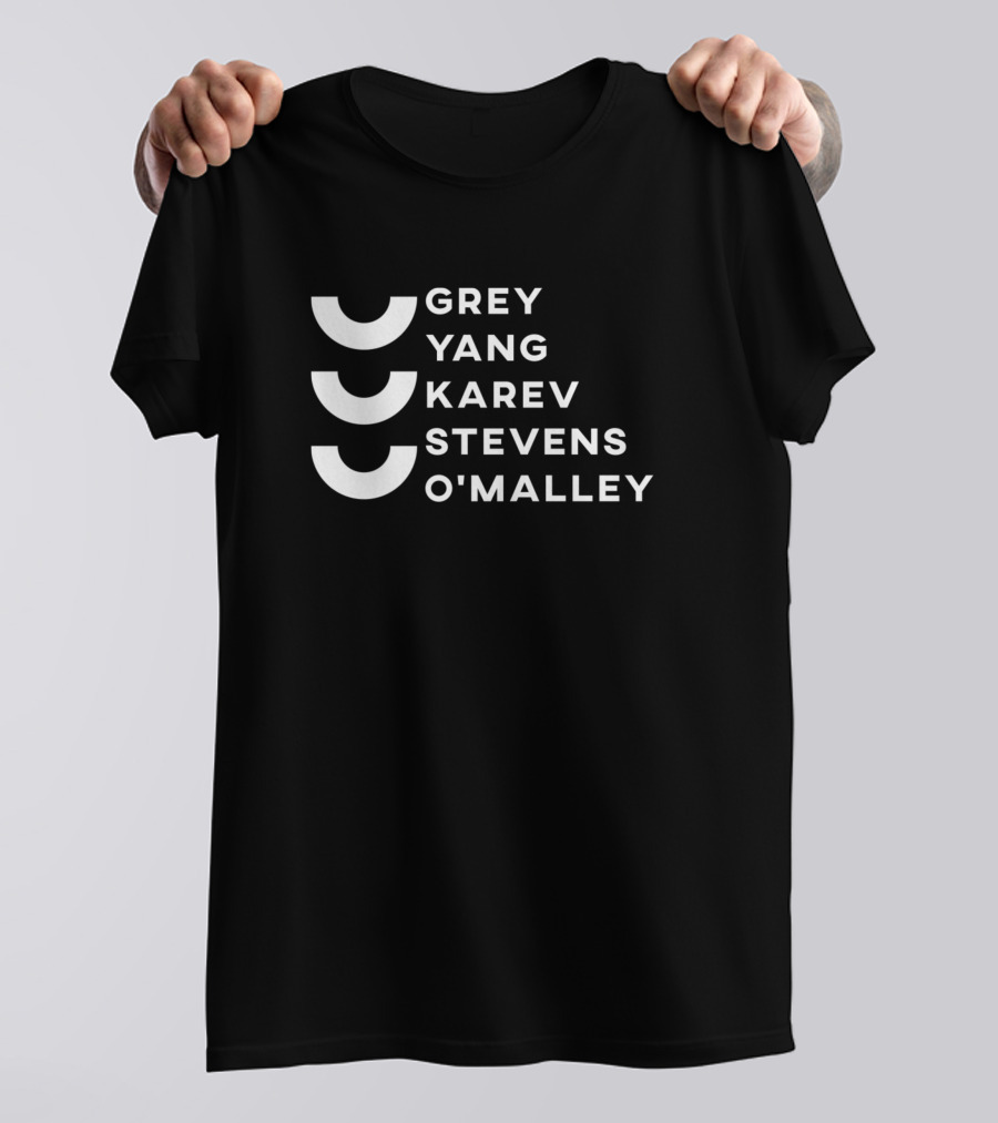 Grey Yang Karev Stevens O'Malley Iconic Character Names T-Shirt