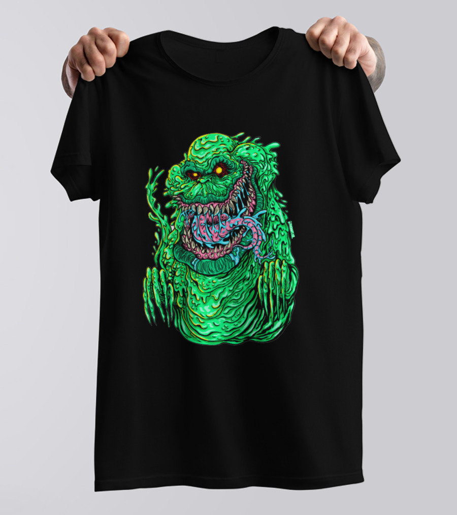 Gross Ghost Slimer Creature With Fish Grin T-Shirt