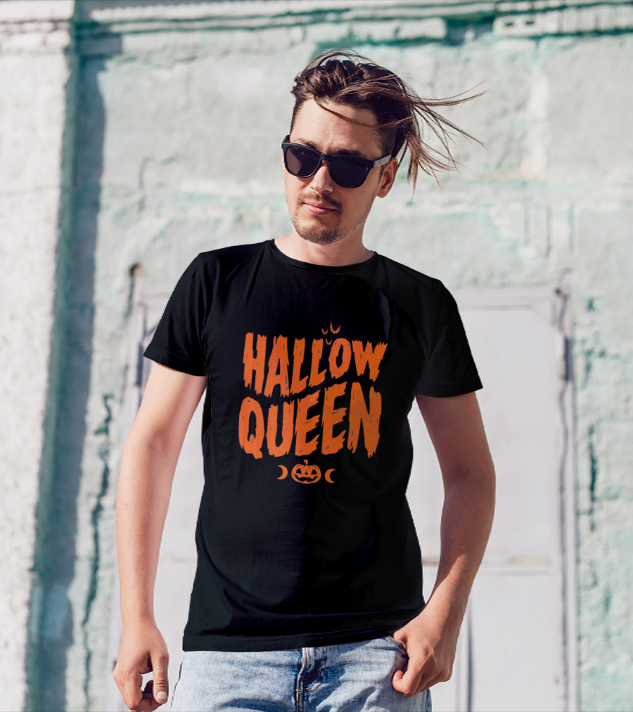 Hallow Queen Pumpkin Halloween Moon Icons T-Shirt