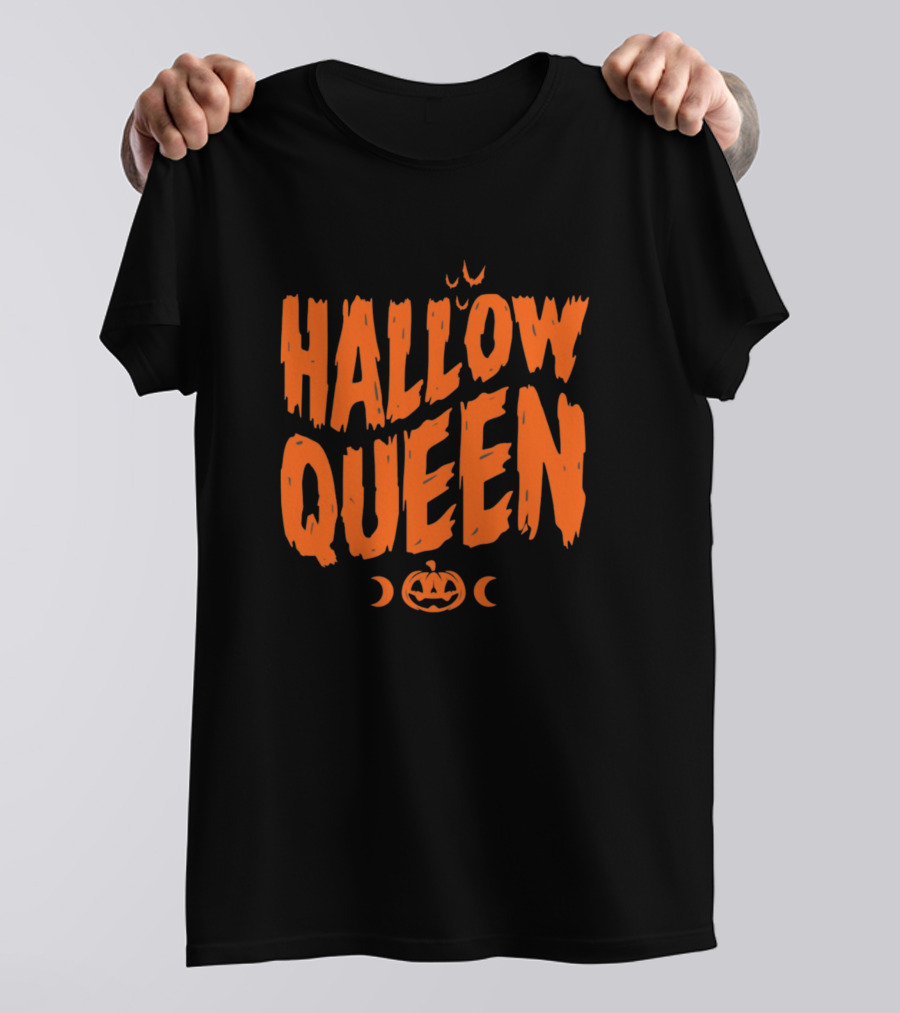 Hallow Queen Pumpkin Halloween Moon Icons T-Shirt
