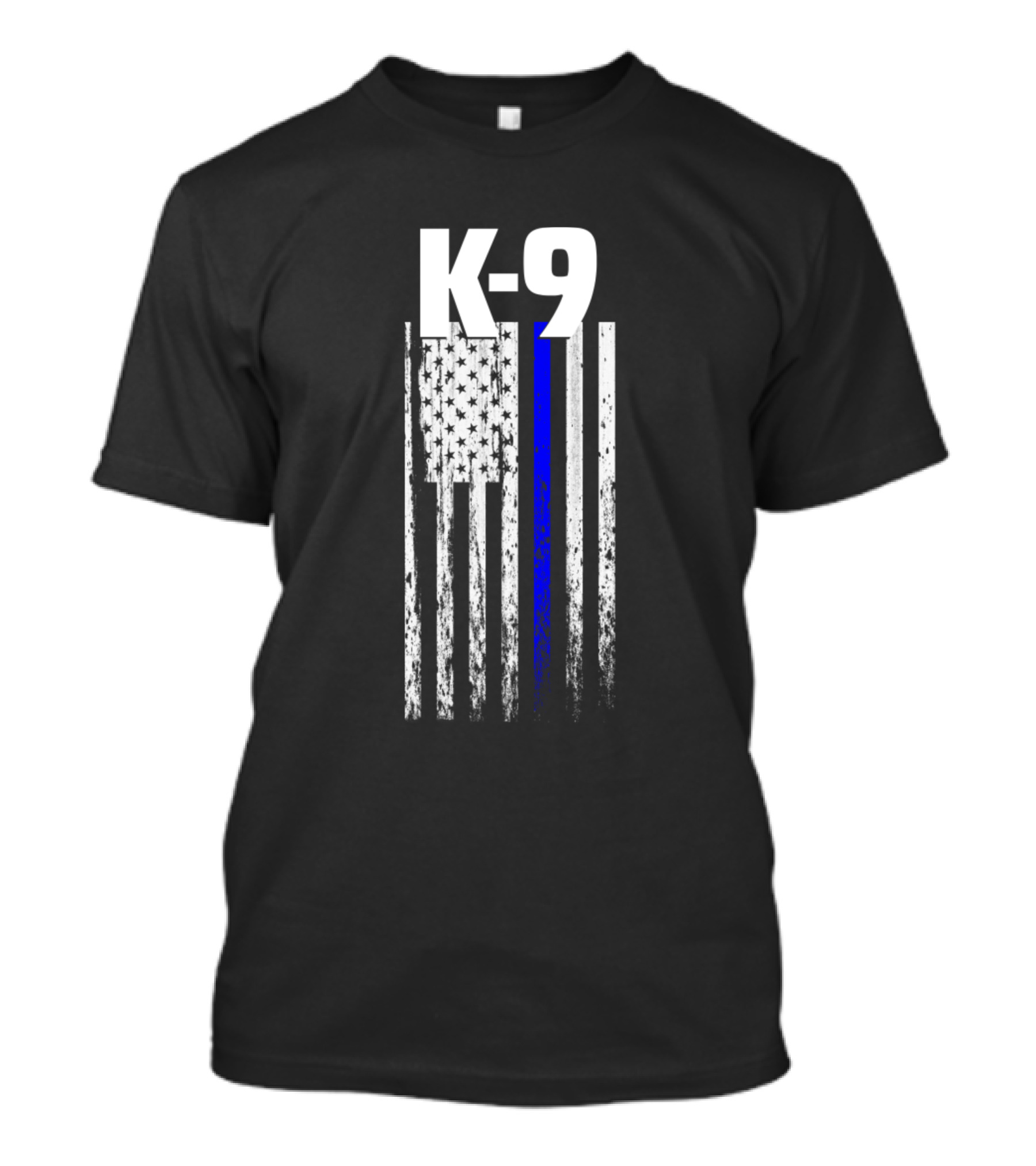 K-9 Police Officer USA Flag Thin Blue Line Leo Cops Law Enforcement T-Shirt