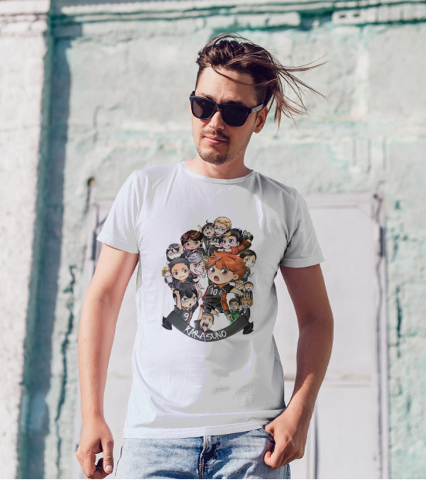 Karasuno Volleyball Team Characters Manga T-Shirt