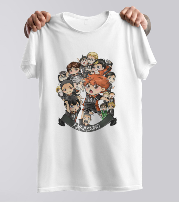 Karasuno Volleyball Team Characters Manga T-Shirt
