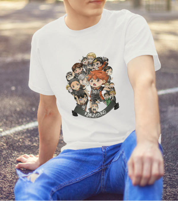 Karasuno Volleyball Team Characters Manga T-Shirt