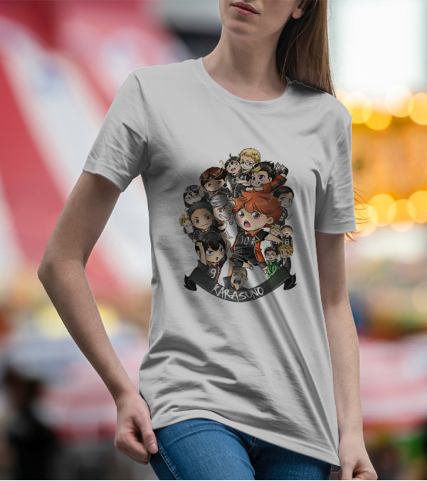 Karasuno Volleyball Team Characters Manga T-Shirt