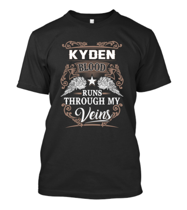 KYDEN BLOOD RUNS THROUGH MY VEINS Wings Star Decorative Frame T-Shirt