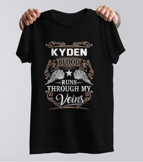 KYDEN BLOOD RUNS THROUGH MY VEINS Wings Star Decorative Frame T-Shirt