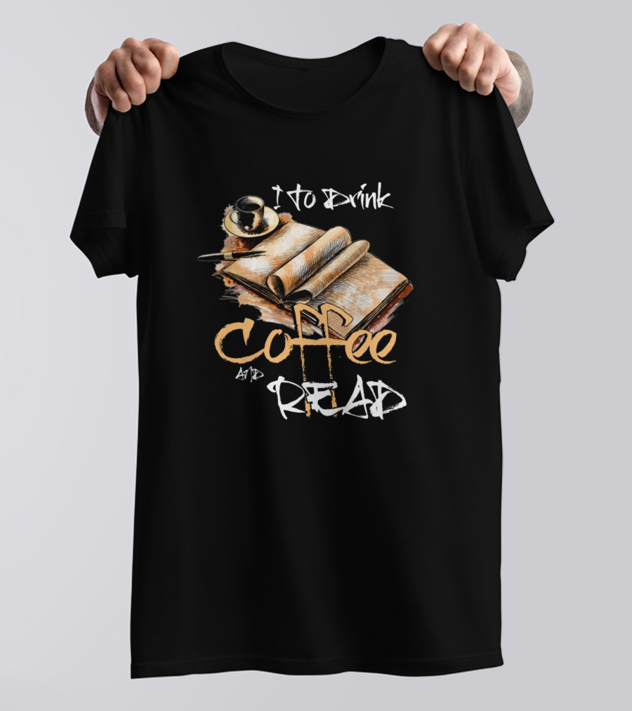 Love To Drink Coffee And Read Book Nerd Coffee T-Shirt