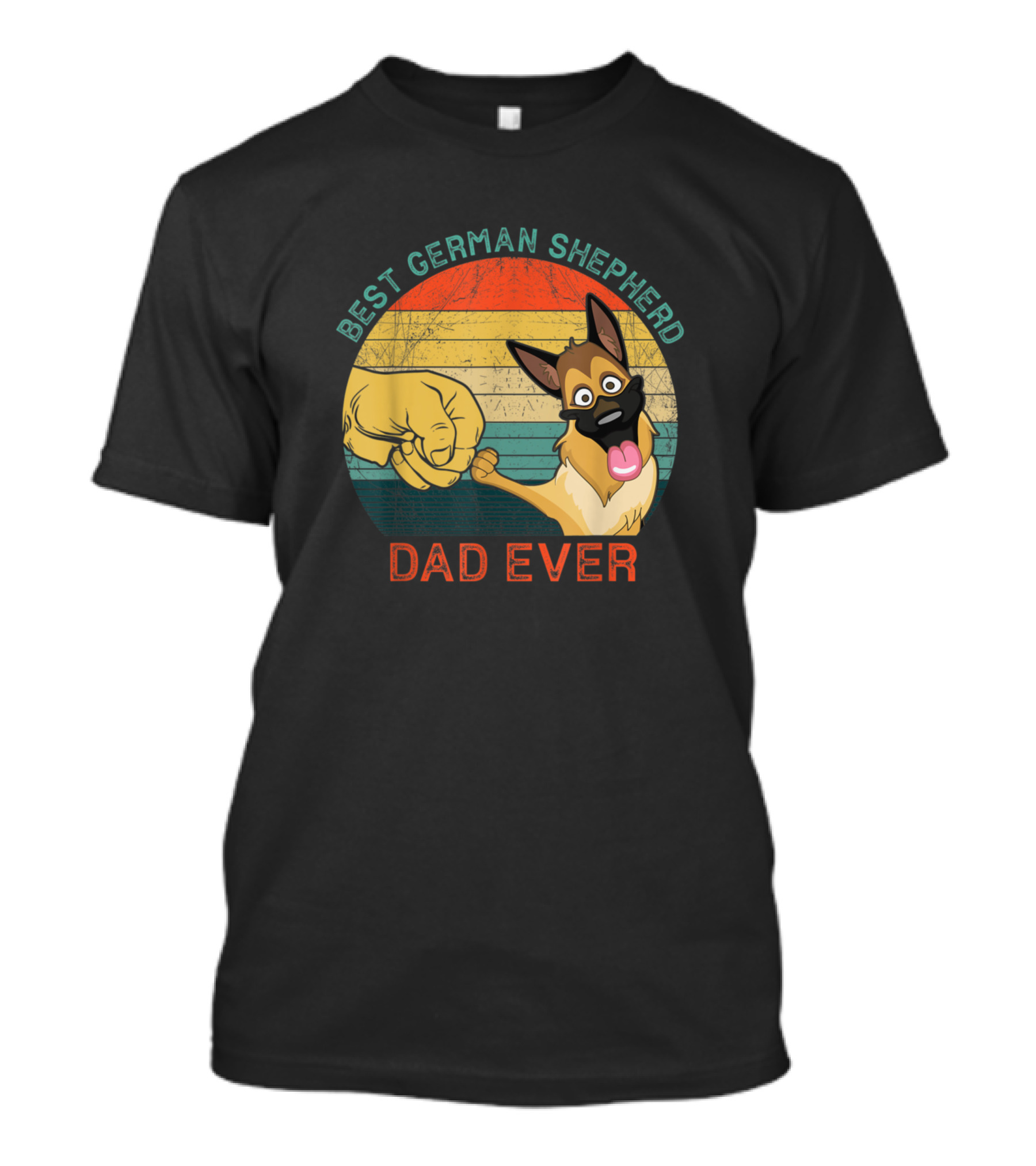 Best German Shepherd Dad Ever Vintage Dog Fist Bump T-Shirt