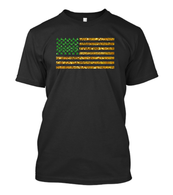 Patrick Day Shamrock Us Flag T-Shirt