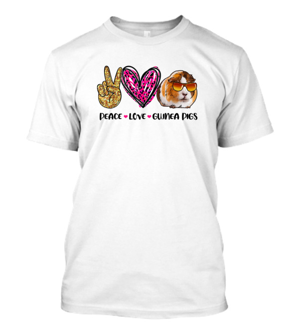 Peace Love Guinea Pigs Sunglasses Cool T-Shirt