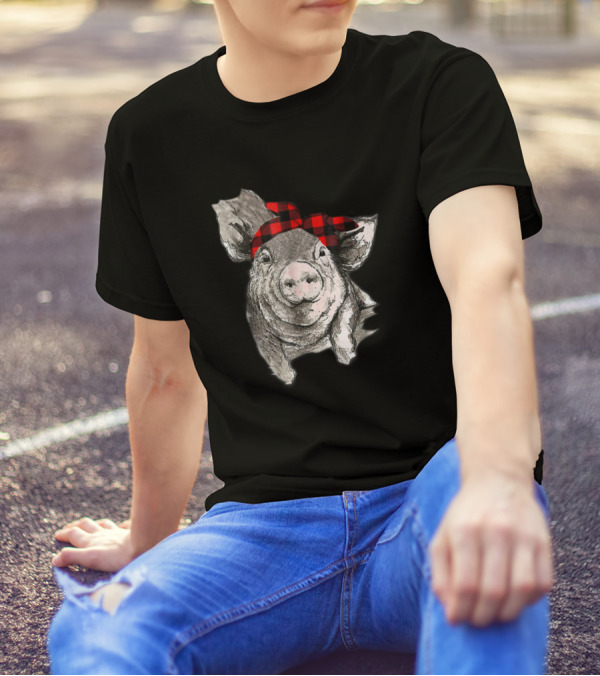 Pig With Red Bandana Caro Awesome T-Shirt