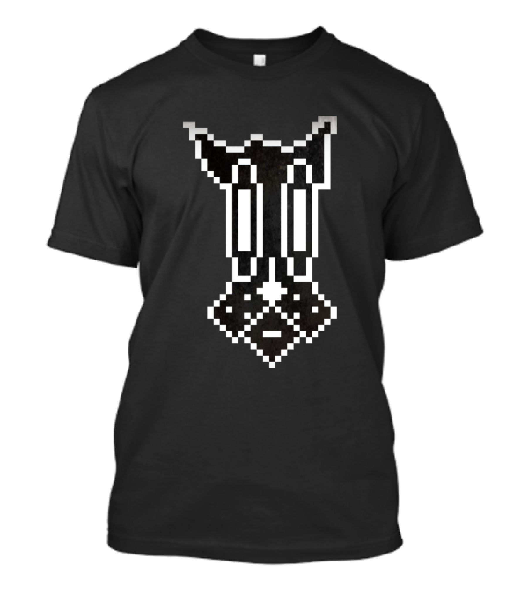 Pixel Ghost Dog Black And White Abstract T-Shirt