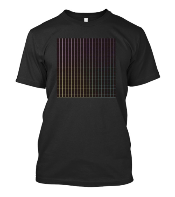 Rainbow Gradient Grid Square T-Shirt