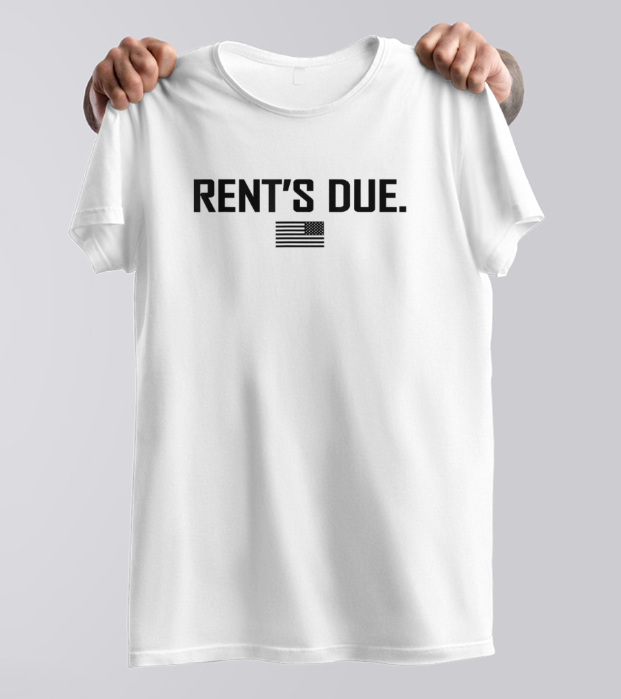 Rent's Due American Flag Motivational Bodybuilder Weightlifting Pres T-Shirt