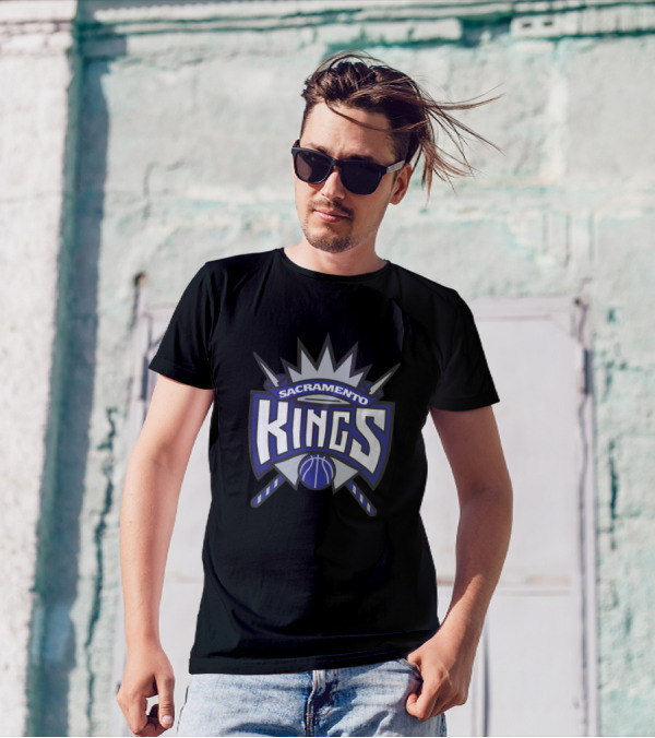 Sacramento Kings Basketball Logo Crest With Crown And Spears T-Shirt