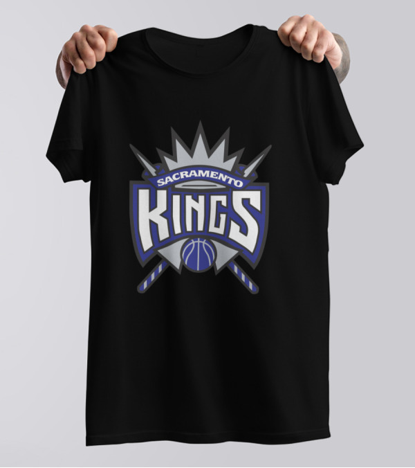 Sacramento Kings Basketball Logo Crest With Crown And Spears T-Shirt
