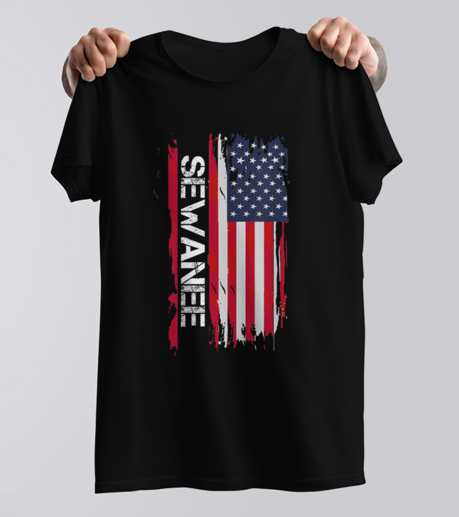 SEWANEE American Flag Vertical Brushstroke T-Shirt