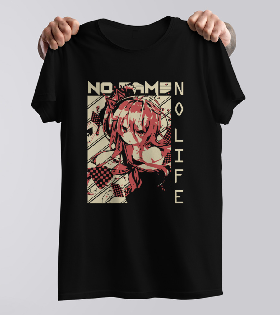 Shiro No Game No Life Anime Character With Crown And Checkered T-Shirt