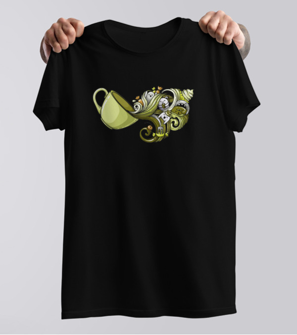 Spilled Coffee Cute Cup And Whimsical T-Shirt
