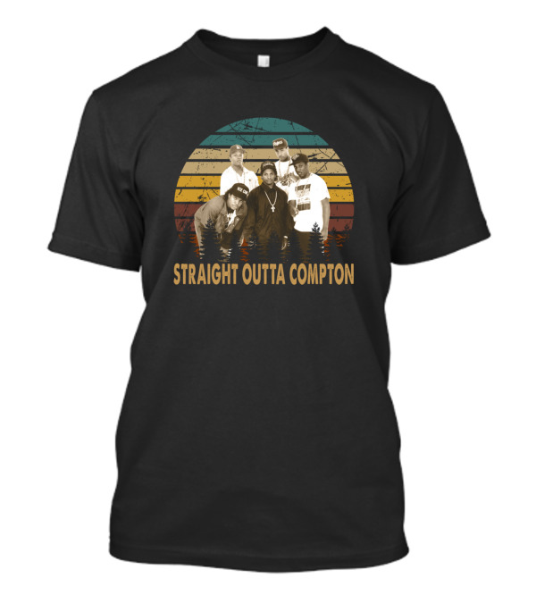 N.W.A Vintage Straight Outta Compton Retro Sunset Scene T-Shirt