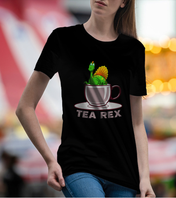 Tea Rex Dinosaur In A Teacup Fun Pun T-Shirt