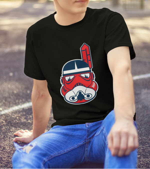 The Chief Will Whit Mask Stormtrooper Red And Blue Feather Helmet T-Shirt