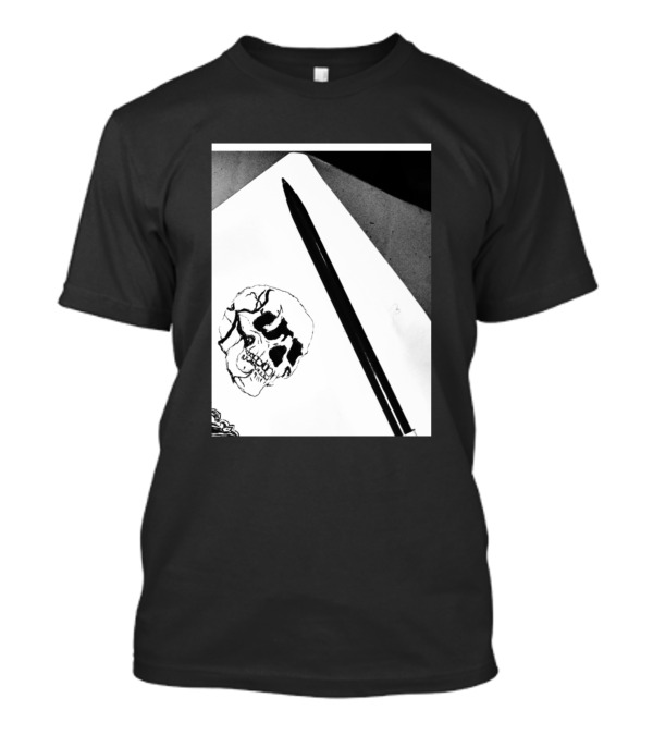 The Damned Skull Drawing With Pencil On Paper T-Shirt