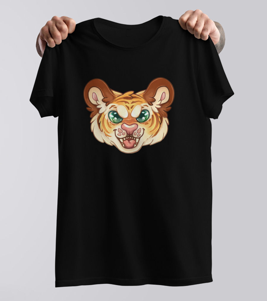 Tiger Natural Cute Cartoon Face T-Shirt
