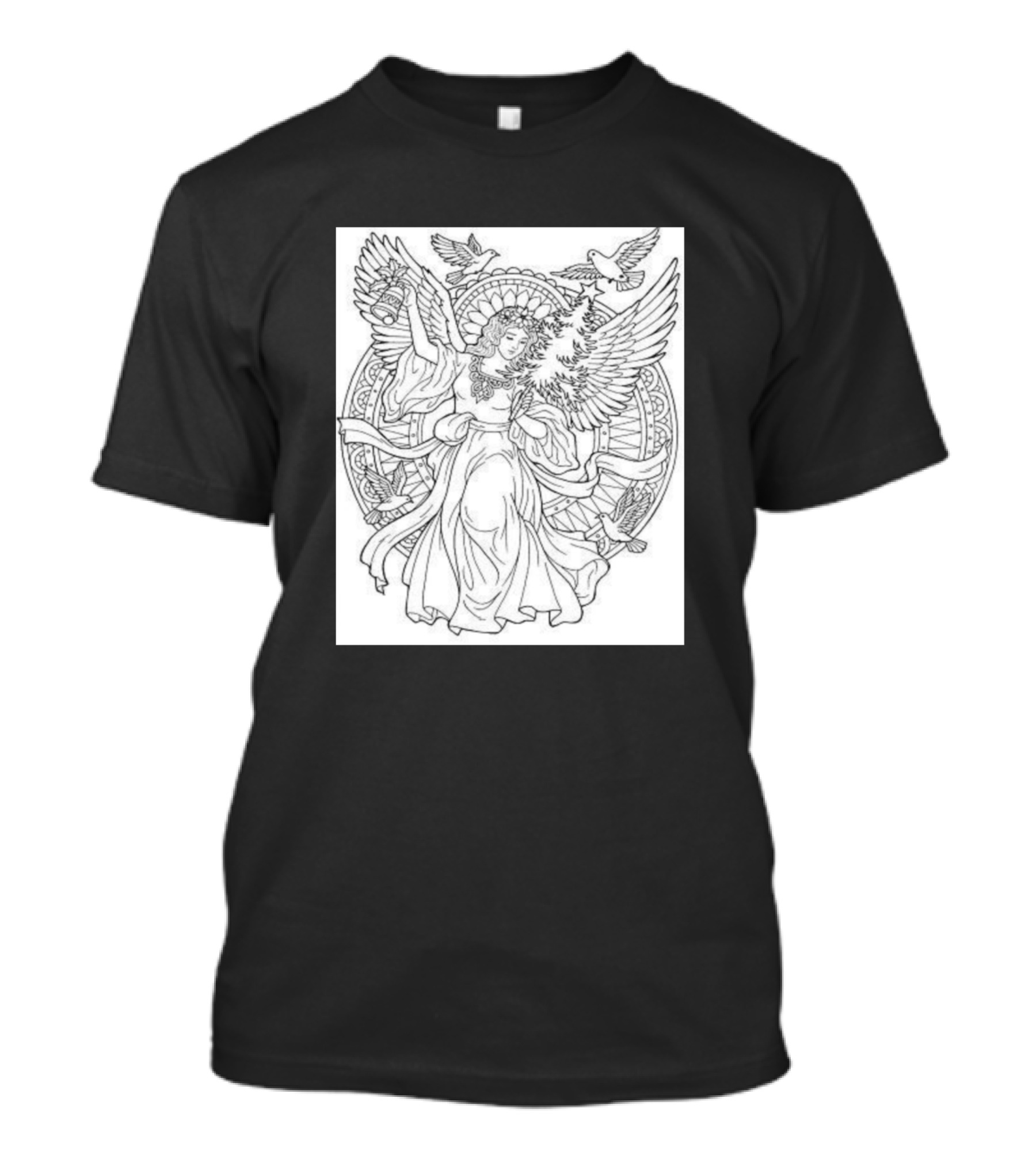 Tribal Bird Angel Cross Stitch Chart T-Shirt