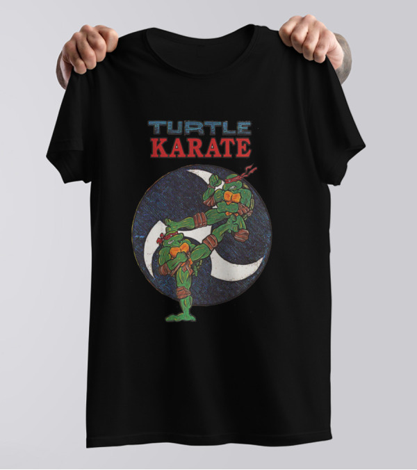 Turtle Karate Ninja Kicking Action T-Shirt