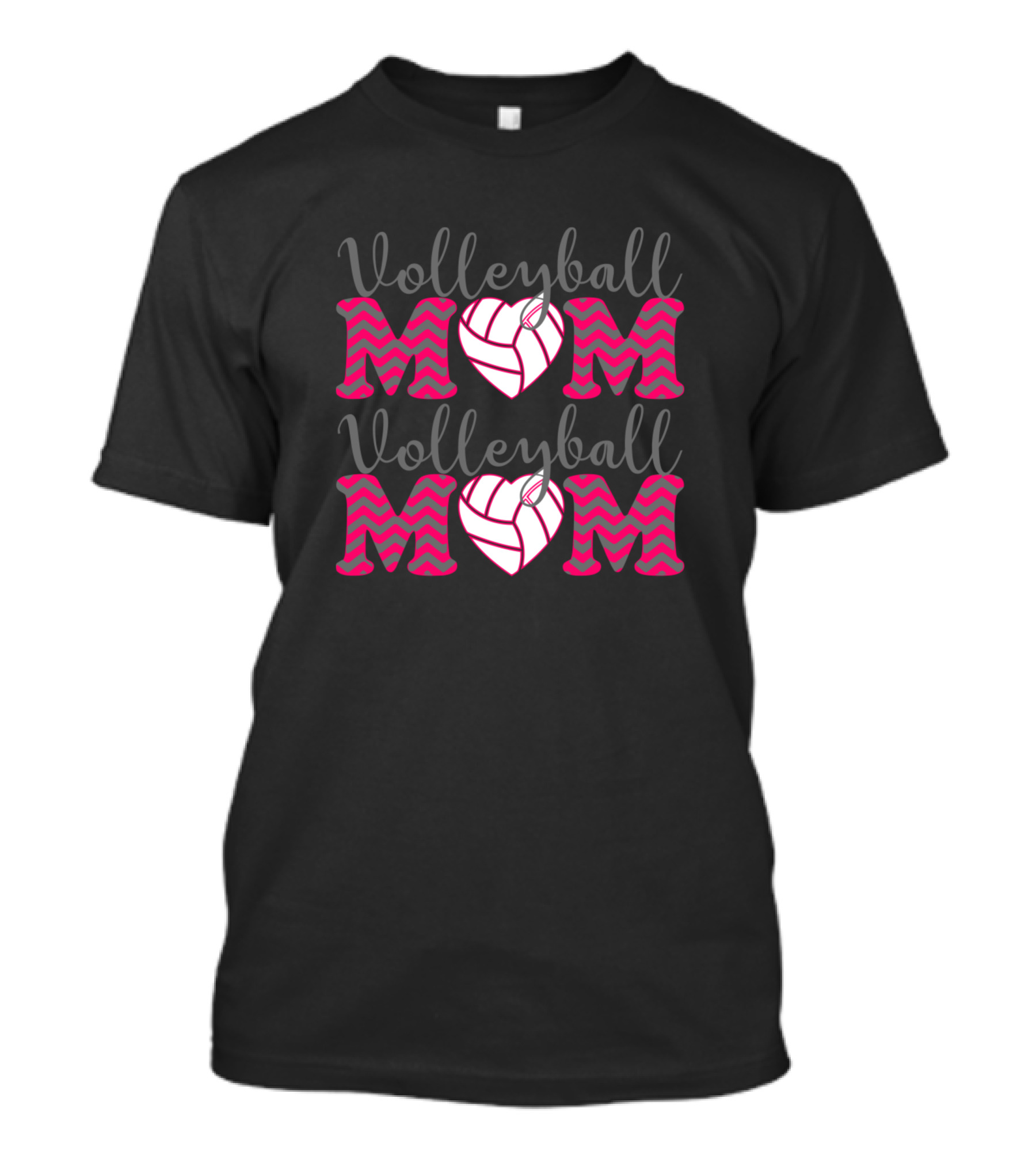 Volleyball Mom Chevron Heart T-Shirt