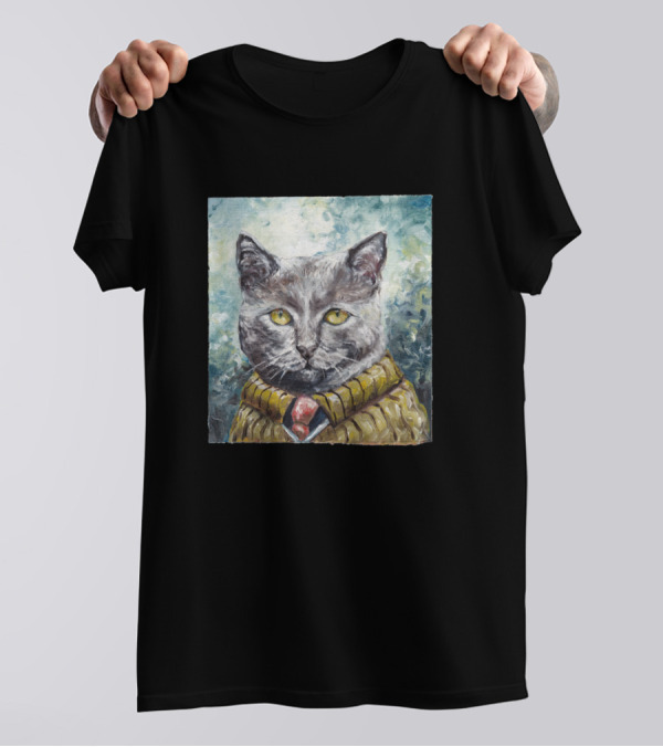 Wild Hipsta Kat Cat In Sweater With Tie T-Shirt