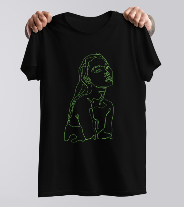 Woman Body Outline Neon T-Shirt