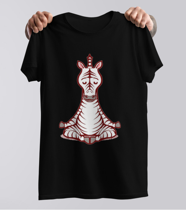 Zebra Animals Meditation Zen Buddhism Peaceful Yoga T-Shirt