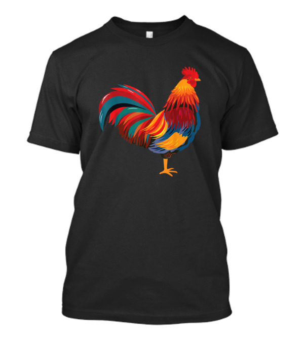 Think Out Loud Apparel Vibrant Chicken Rooster T-Shirt