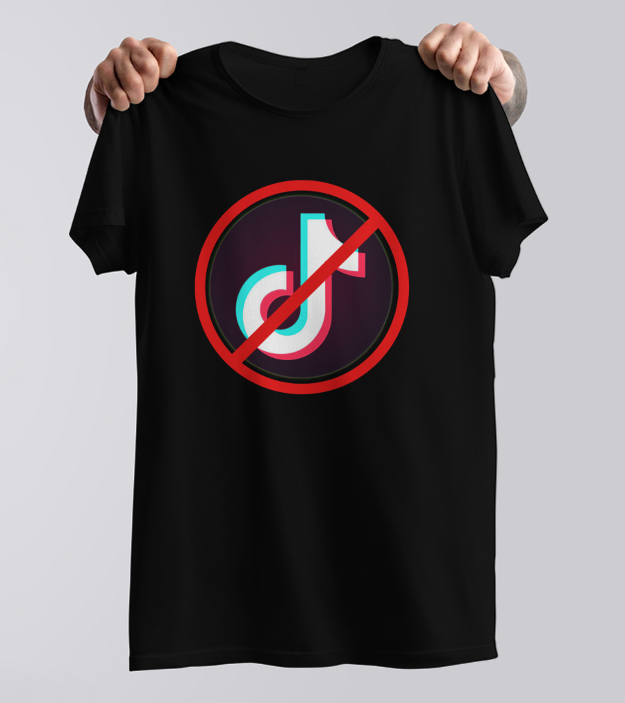 No TikTok Symbol With Prohibition Sign T-Shirt