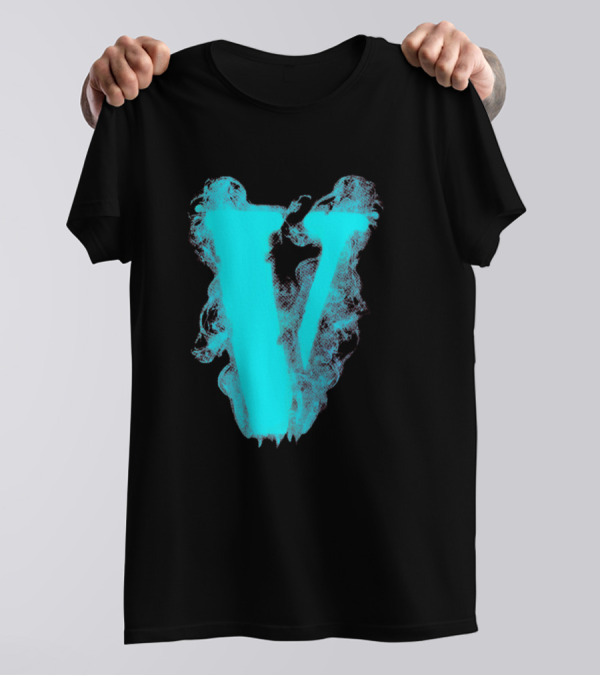 Vlone Baby Blue Smoke Laser T-Shirt