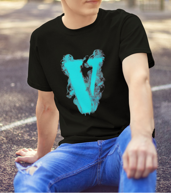 Vlone Baby Blue Smoke Laser T-Shirt