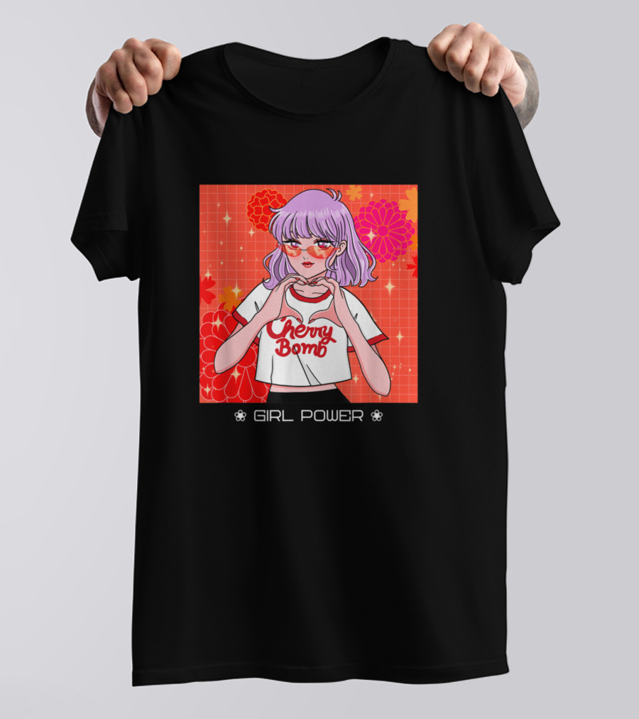 Cherry Bomb Girl Power Aesthetic Egirl Feminist Anime Indie T-Shirt
