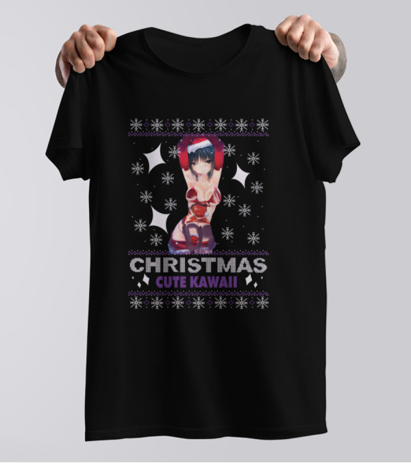 Christmas Cute Kawaii Anime Girl UglyAnime And Manga T-Shirt
