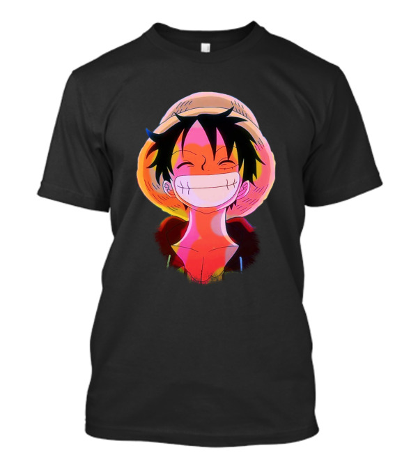 One Piece Anime Luffy Straw Hat Pirate Smile T-Shirt